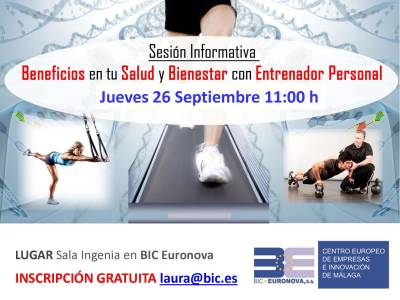 Sesión informativa: Beneficios en tu salud y bienestar con entrenador personal - 26 Septiembre 11 h. 