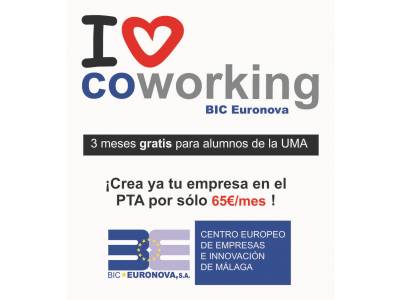 Los alumnos de la UMA dispondrán de 3 meses gratis en el Coworking de BIC Euronova 