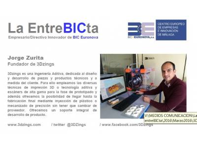 La EntreBICta a Jorge Zurita - fundador de 3Dzings y empresario innovador de BIC Euronova