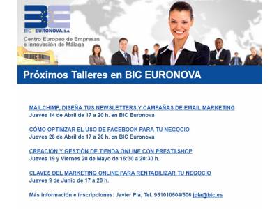 Próximos Talleres en BIC Euronova